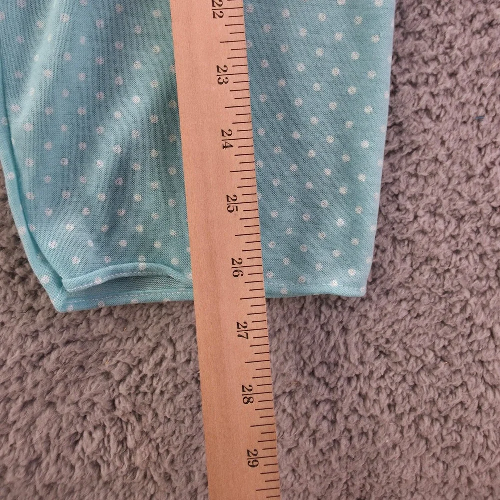 Vintage Pajama Party Kids Size 6 Polka Dot 2pc Pajama Set Blue 90s USA